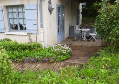 terrasse de chambre d'hôte pour 3 dans l'Oise à côté de Compiègne